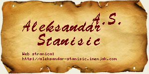 Aleksandar Stanišić vizit kartica